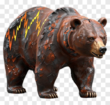 Bear Sculpture With Lightning Design PNG