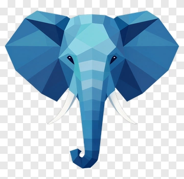 Blue Geometric Elephant PNG