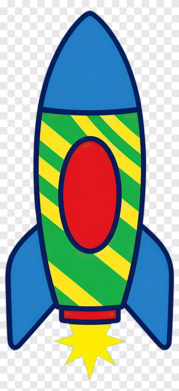 Colorful Cartoon Rocket PNG