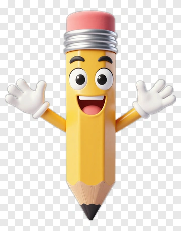 Happy Cartoon Pencil Character PNG