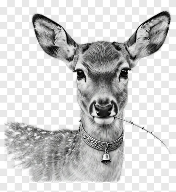Deer With Bell And Branch PNG