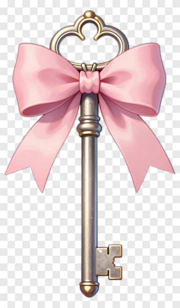Key With Pink Bow PNG