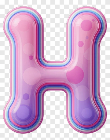 Glowing Bubble Letter H PNG