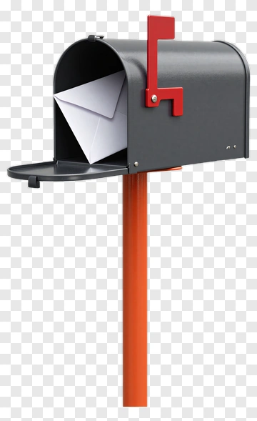 Black Mailbox With White Envelope PNG