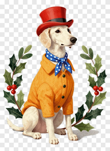Dog In Festive Attire PNG