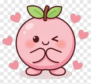 Cute Cartoon Peach Character PNG