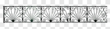 Iron Fence With Decorative Railing PNG