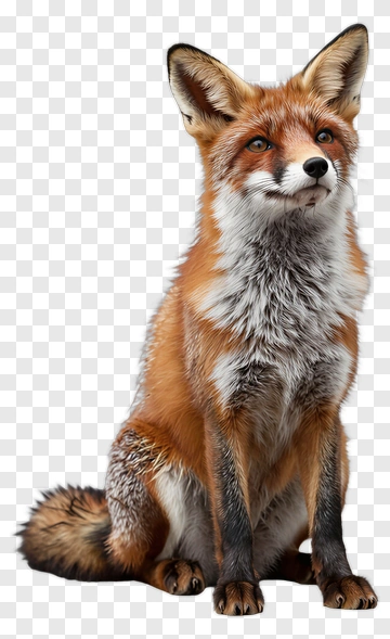 Red Fox Sitting Upright PNG