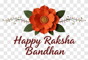 Happy Raksha Bandhan Flower Design PNG