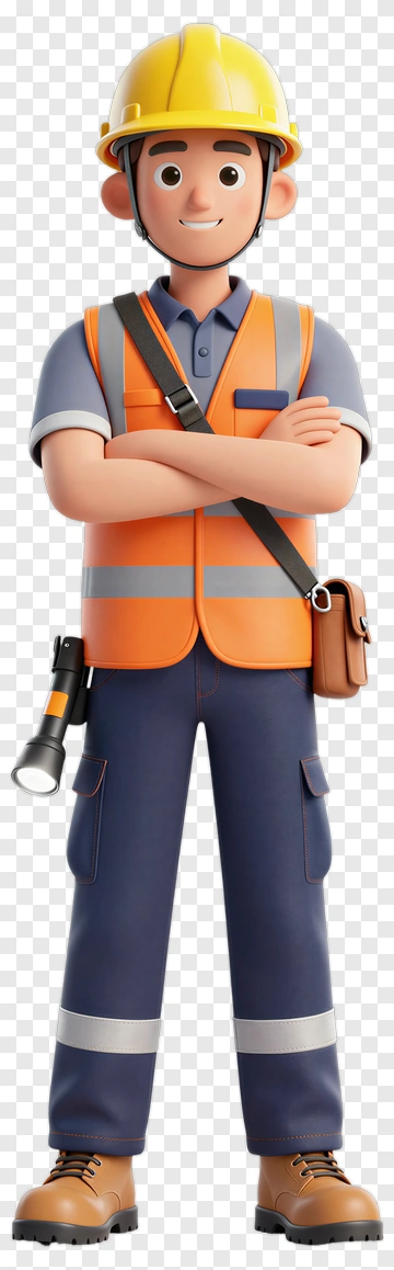 Construction Worker Character PNG