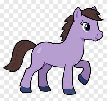 Purple Cartoon Horse PNG