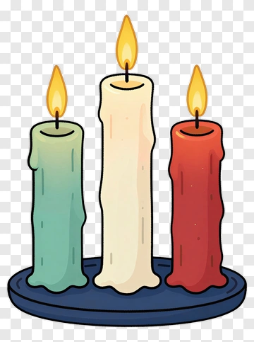 Three Candles On A Tray PNG