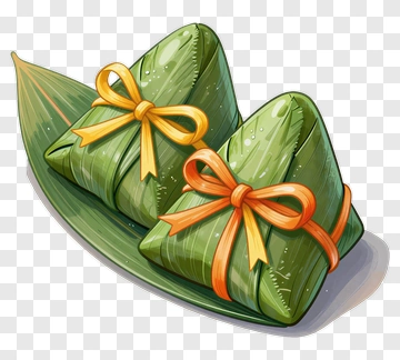 Two Zongzi With Ribbons PNG