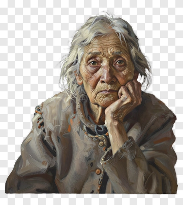 Portrait Of An Elderly Woman PNG