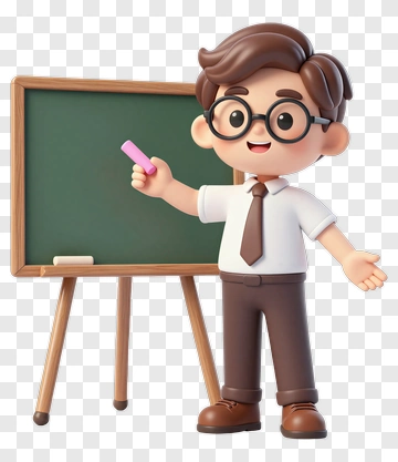 Cartoon Teacher Holding Chalk PNG