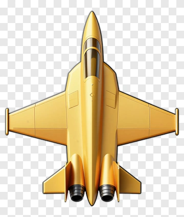 Golden Fighter Jet PNG
