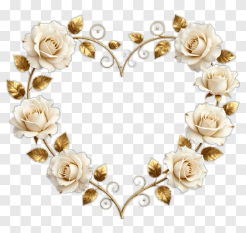 White Roses Arranged In Heart Shape PNG