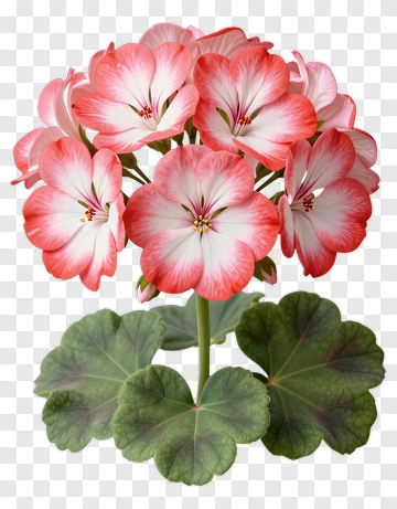 Pink And White Geranium Blossoms PNG