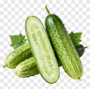 Fresh Cucumber With Leaf And Water Droplets PNG