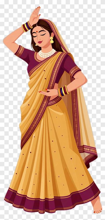 Indian Woman Dressed In Traditional Sari PNG
