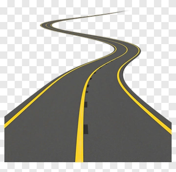 Winding Road With Yellow Lines PNG
