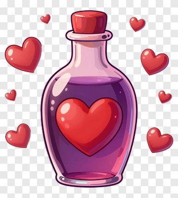 Love Potion With Floating Hearts PNG