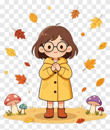 Girl In Yellow Coat PNG