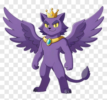 Purple Winged King Cat PNG