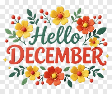 Hello December Greeting PNG