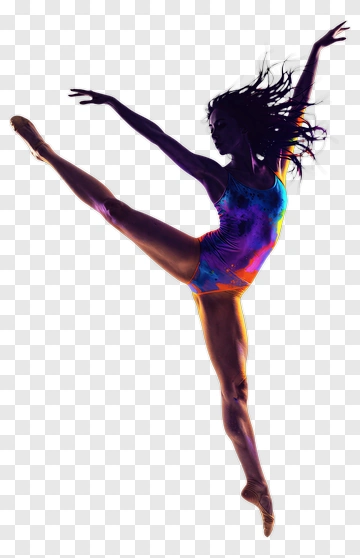 Ballerina In Vibrant Dance Pose PNG