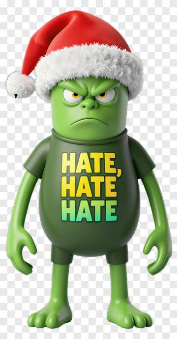 Grinch Wearing Santa Hat PNG