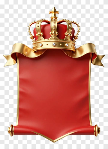Golden Crown And Red Scroll PNG