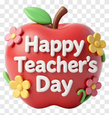 Happy Teacher's Day Apple Gift PNG