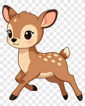 Cute Fawn Running PNG