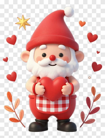 Garden Gnome Holding Heart PNG