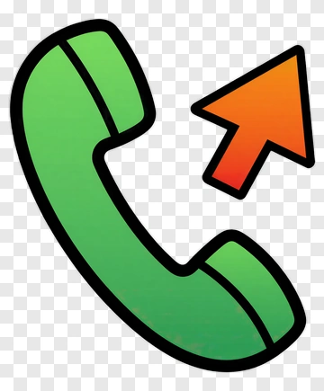 Green Telephone With Orange Arrow PNG