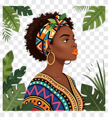 Woman In Colorful Traditional Attire PNG