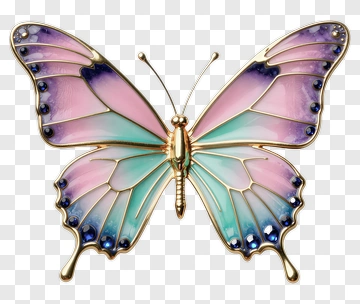 Enamel Butterfly Brooch PNG