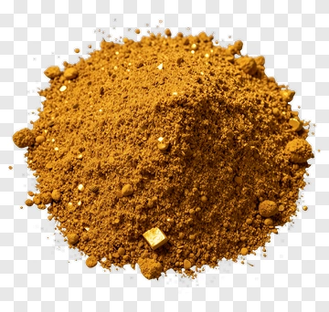 Orange Powder With Gold Flakes PNG