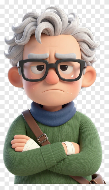 Angry Old Man With Glasses PNG