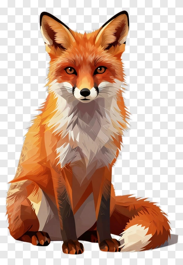 Orange Fox Illustration PNG
