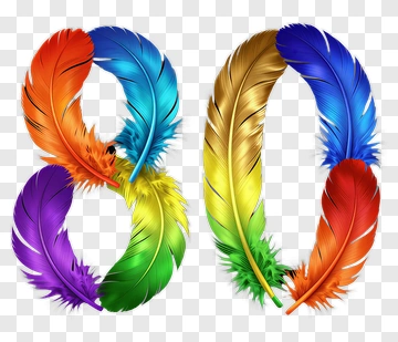 Rainbow Feather Number 80 PNG