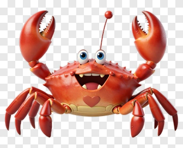 Happy Crab With Heart PNG