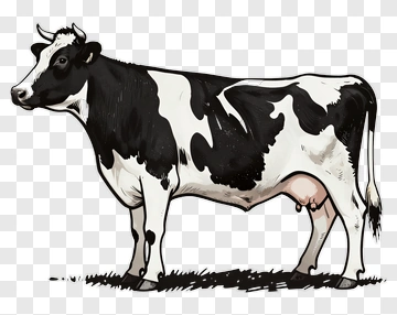 Black And White Cow PNG