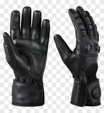 Black Motorcycle Gloves PNG