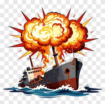 Ship Explodes In Ocean PNG