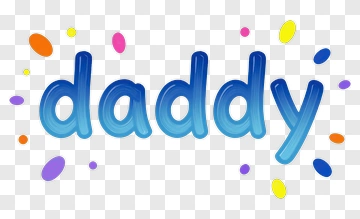 Daddy Text With Colorful Confetti PNG