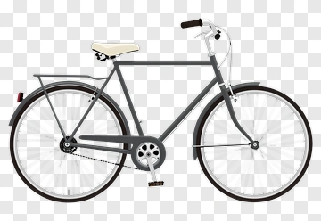 Gray Bicycle With White Wheels PNG