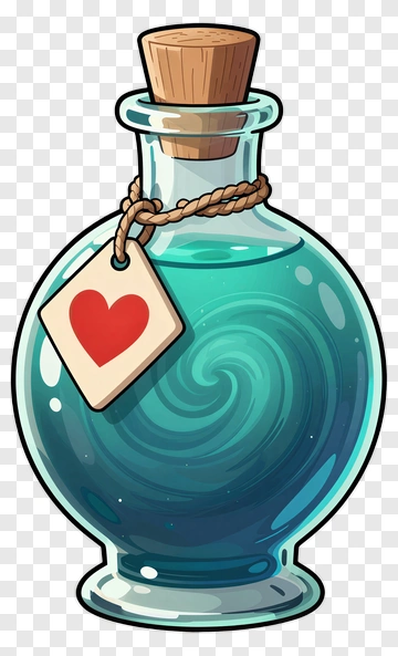 Love Potion In Glass Bottle PNG