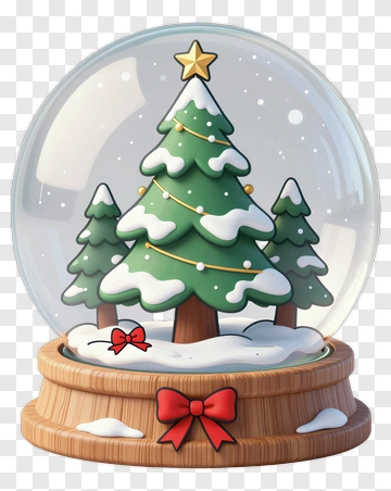 Snow Globe With Christmas Tree PNG